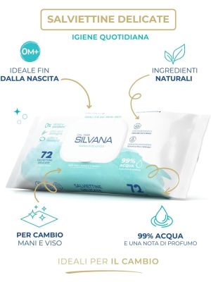 Salviette Detergenti all'Acqua 72 pz Laboratorio Silvana