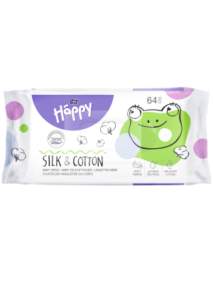 Salviette Sensitive Seta e Cotone 64 pz Happy