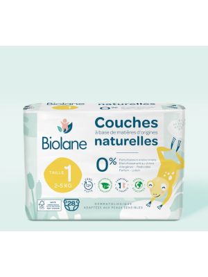Biolane Pannolini Ecologici, Taglia 1, 2-5 kg, 168 Pannolini, Pelli Sensibili, Assorbenti, Nessuna Fuoriuscita, 12 Ore all’Asciutto, Confezione 1 Mese 