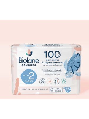 Biolane Pannolini Ecologici, Taglia 2, 3-6 kg, 168 Pannolini, Pelli Sensibili, Assorbenti, Nessuna Fuoriuscita, 12 Ore all’Asciutto, Confezione 1 Mese