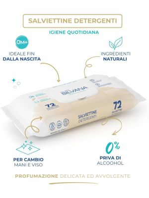 Salviette Detergenti all'Avena Biologica 72 pz Laboratorio Silvana