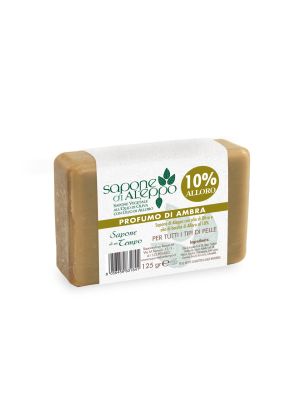 Sapone di Aleppo con Olio di Alloro e Ambra 125 gr Sapone di un Tempo
