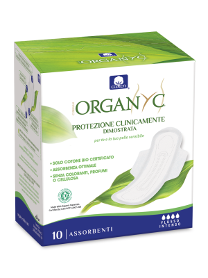 Assorbenti Notte con Ali 100% Cotone 10 pz Organyc