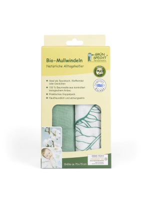 Mussole Swaddle 2 pz Cotone Biologico 70X70 cm GrunSpecht