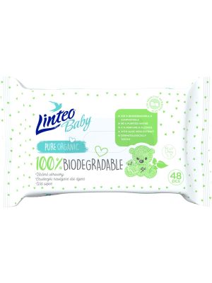 Salviette Biodegradabili all'Acqua e Aloe 48 pz Linteo