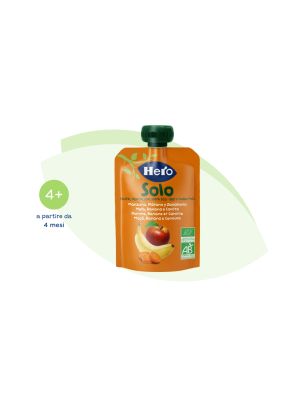 Frutta Frullata 100% Bio Mela, Banana e Carota 100 gr Hero Solo