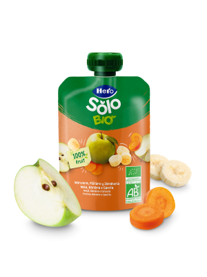 Pack 3X Frutta Frullata 100% Bio Mela, Banana e Carota 100 gr Hero Bio