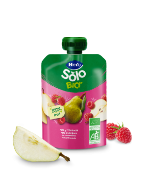 Pack 6X Frutta Frullata 100% Bio Pera e Lampone 100 gr Hero Solo