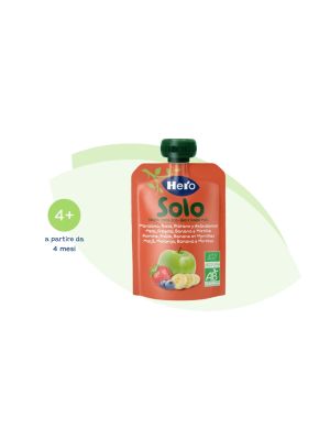 Frutta Frullata 100% Bio Mela, Fragola, Banana e Mirtilli 100 gr Hero Solo
