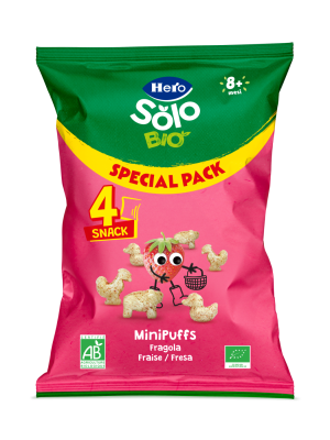 Pack 4X Snack Mini Puffs Fragola Biologici Hero Bio