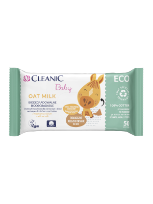 Salviette Biodegradabili al Latte d'Avena 50 pz Cleanic Baby