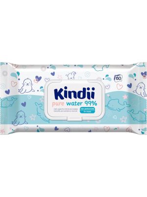 Salviette Sensitive Formula Newborn Pure Water 99% 60 pz Kindii