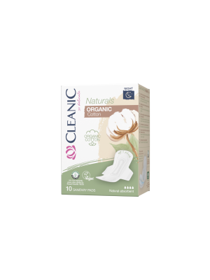Assorbenti Notte con Ali 10 pz Organic Cotton Cleanic