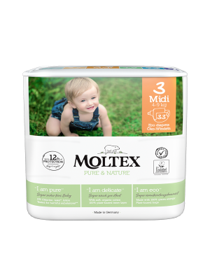 pannolini Moltex taglia 3 4/9 kg in cotone organico biodegradabile