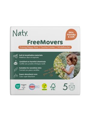 Eco by Naty, Pannolino Mutandina, Taglia 5, 20 pannolini, 12-18kg, Mutandina Ecologica Premium a base Vegetale senza Prodotti Chimici Nocivi.