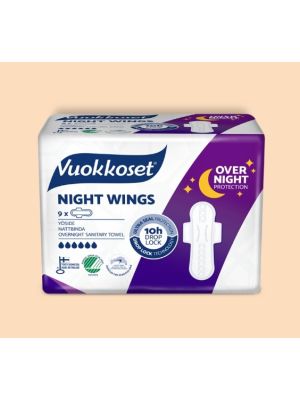Assorbenti Notte con Ali Ultra Sottili 9 pz Vuokkoset